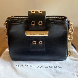 MARC JACOBS Lock & Strap Crossbody Black Bag/Women's Purse